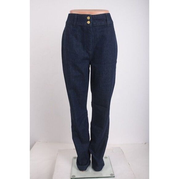Triarchy Womens High Waisted Button Jeans Medium Indigo Sz US 6 EU 28 New - Picture 1 of 8